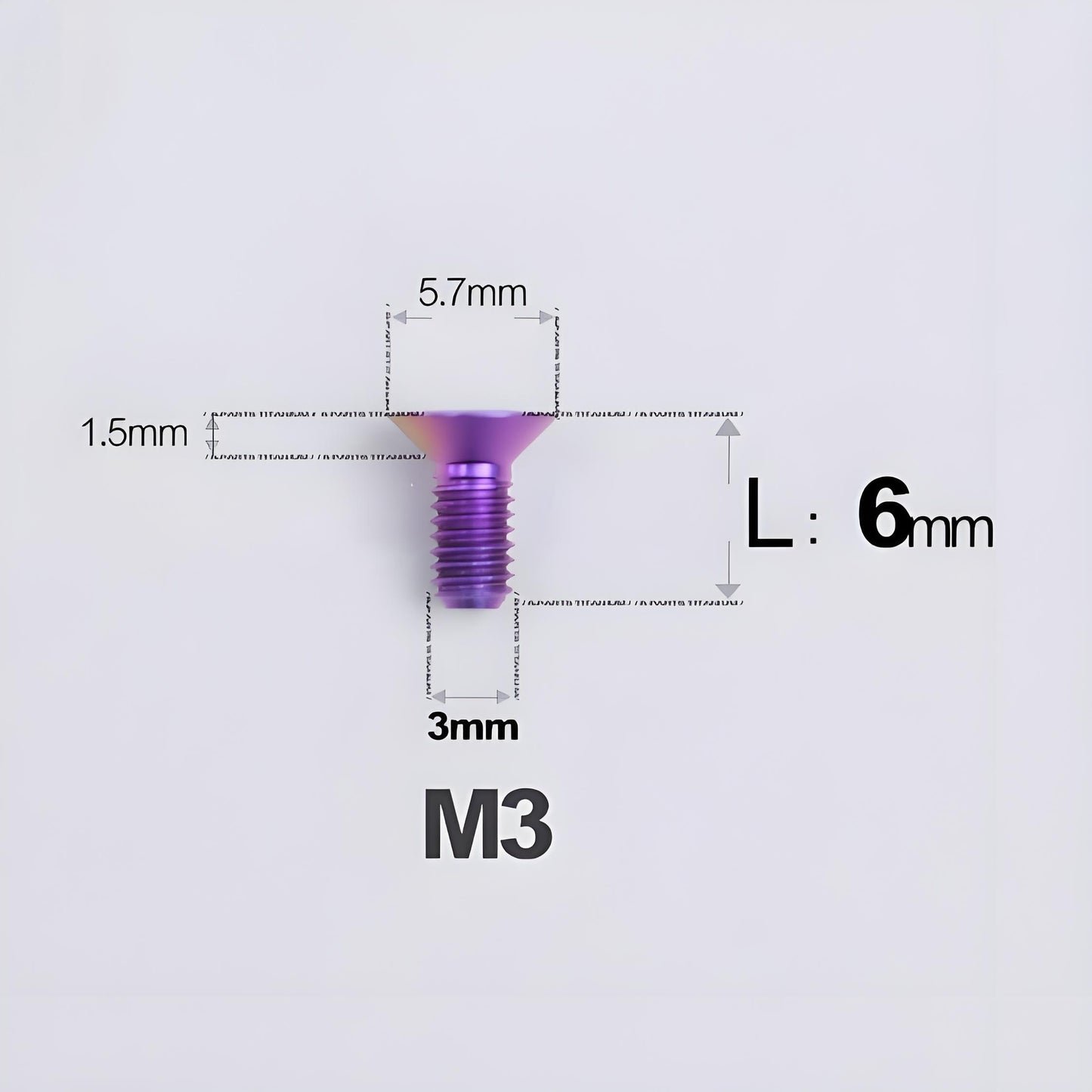 M3x6-30mm Titanium Flat Head Bolts Countersunk Ti Bolts For Road Bike