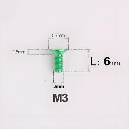 M3x6-30mm Titanium Flat Head Bolts Countersunk Ti Bolts For Road Bike