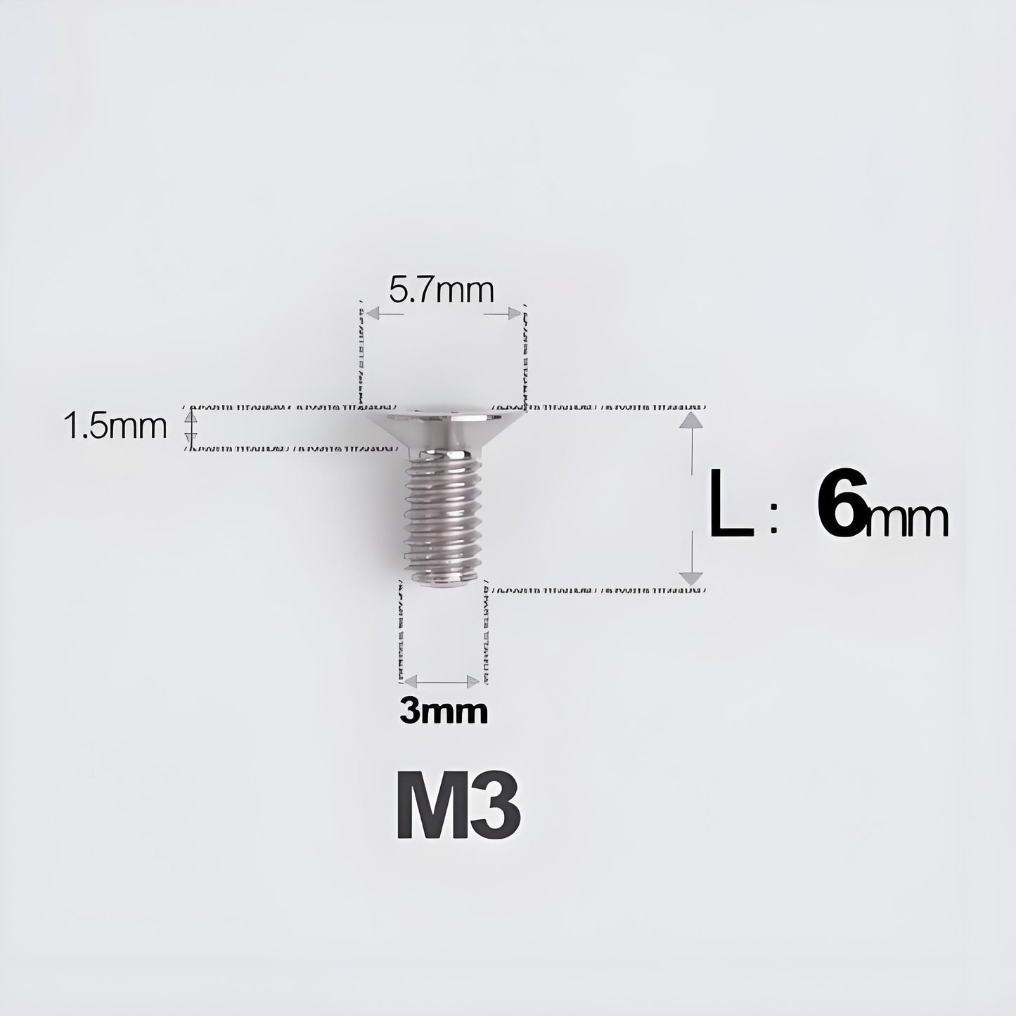 M3x6-30mm Titanium Flat Head Bolts Countersunk Ti Bolts For Road Bike