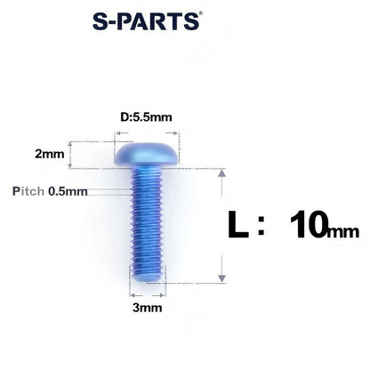 M3 x 6/8/10/12/15MM Button Head Cap Titanium Alloy Bolts For Bike