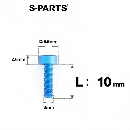 M3 x 6/8/10/12/15MM Head Cap Titanium Alloy Bolts Road Bike Bolt