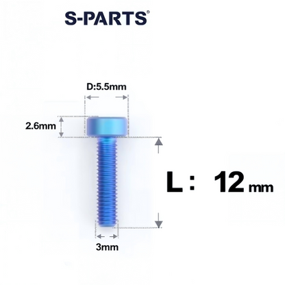 M3 x 6/8/10/12/15MM Head Cap Titanium Alloy Bolts Road Bike Bolt