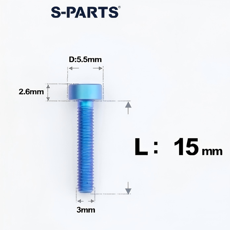 M3 x 6/8/10/12/15MM Head Cap Titanium Alloy Bolts Road Bike Bolt