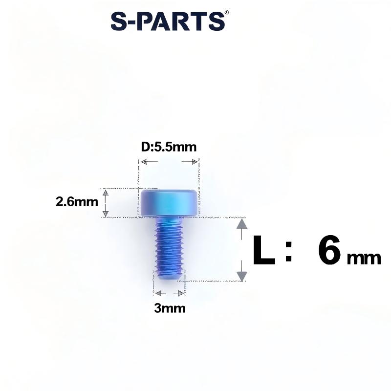 M3 x 6/8/10/12/15MM Head Cap Titanium Alloy Bolts Road Bike Bolt