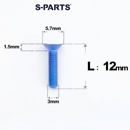 M3x6-30mm Titanium Flat Head Bolts Countersunk Ti Bolts For Road Bike