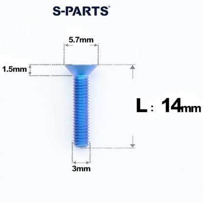 M3x6-30mm Titanium Flat Head Bolts Countersunk Ti Bolts For Road Bike