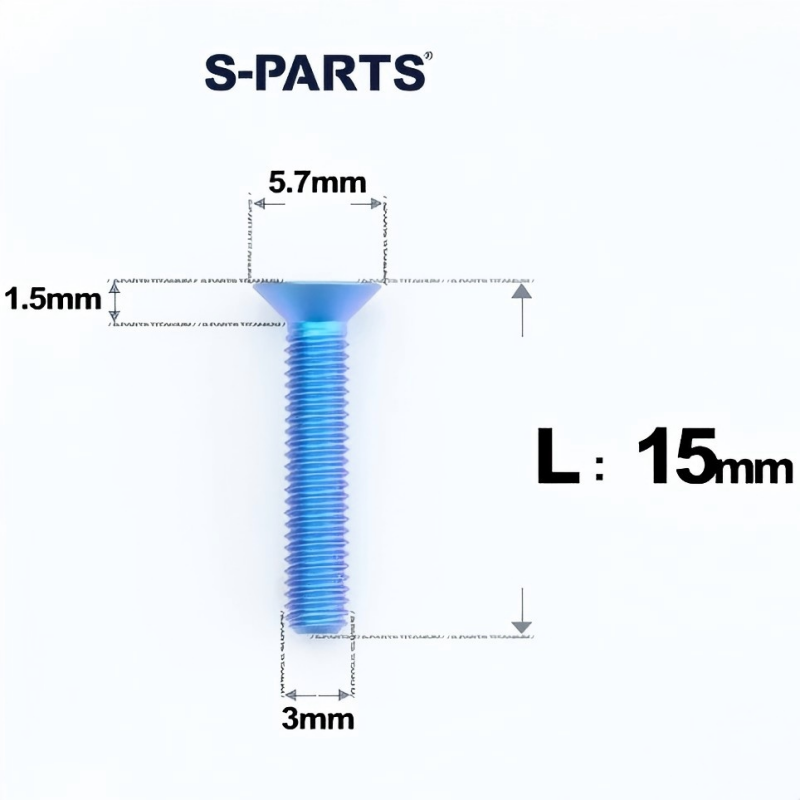 M3x6-30mm Titanium Flat Head Bolts Countersunk Ti Bolts For Road Bike