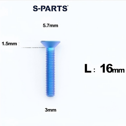 M3x6-30mm Titanium Flat Head Bolts Countersunk Ti Bolts For Road Bike