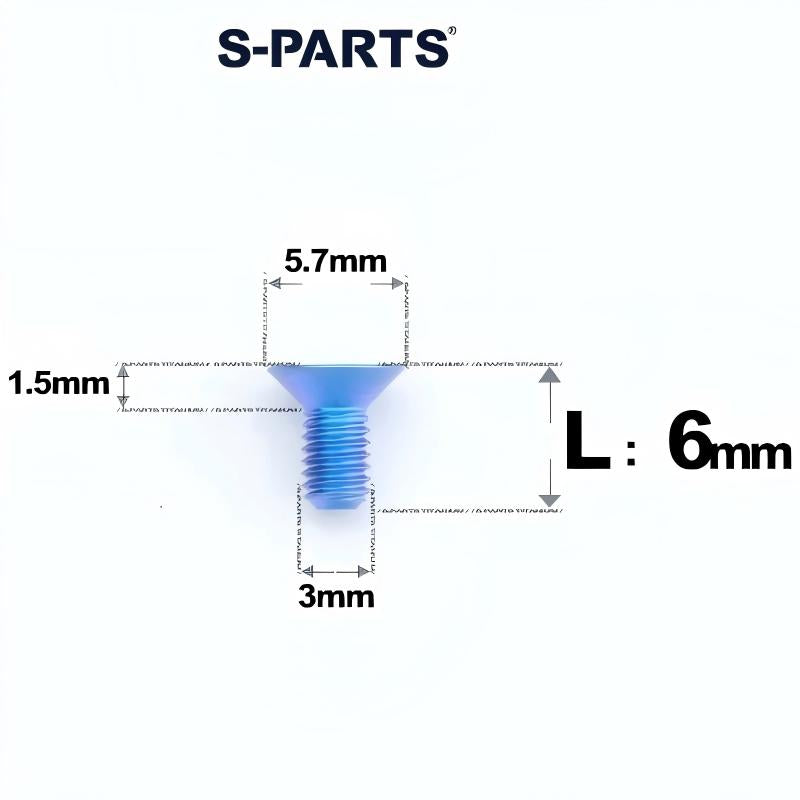 M3x6-30mm Titanium Flat Head Bolts Countersunk Ti Bolts For Road Bike
