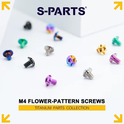 M4 Flower-Pattern Titanium Screws, 9mm CNC-Machined Head, T20 Torx