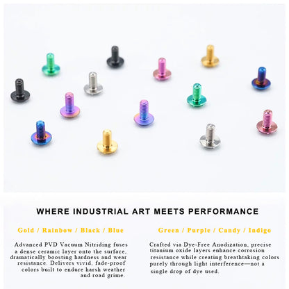 M4 Flower-Pattern Titanium Screws, 9mm CNC-Machined Head, T20 Torx