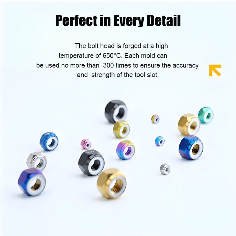 M4/M5/M6/M8/M10/M12 Titanium Hex Nylon Locknuts