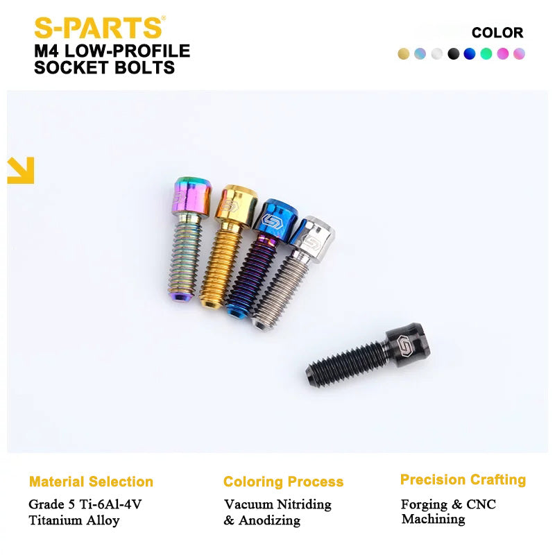 M4 Titanium Low-Profile Small-Head Socket Bolt D5.5 for Grip Lock Ring & Brake Lever Adjustment