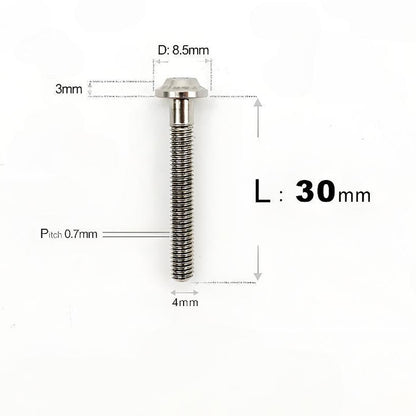 M4 X 6/10/20/30 Button Head Bolts For Electric Motorcycle - Titanium