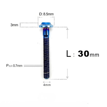 M4 X 6/10/20/30 Button Head Bolts For Electric Motorcycle - Titanium