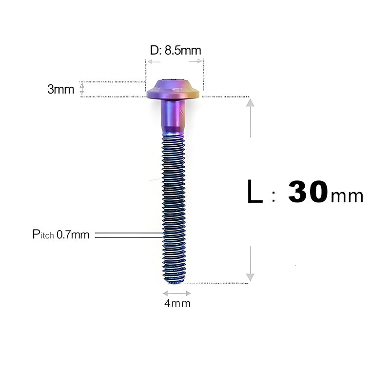 M4 X 6/10/20/30 Button Head Bolts For Electric Motorcycle - Titanium