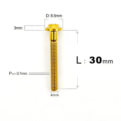 M4 X 6/10/20/30 Button Head Bolts For Electric Motorcycle - Titanium