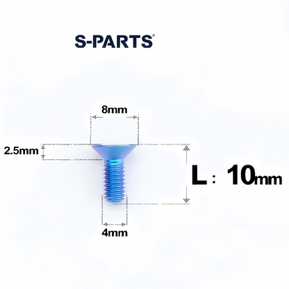 M4 L8-30mm Titanium Flat Head Bolts Countersunk Bolts For Road Bike