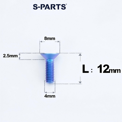 M4 L8-30mm Titanium Flat Head Bolts Countersunk Bolts For Road Bike