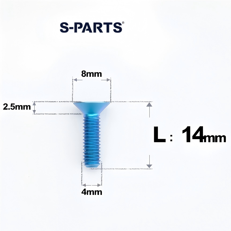 M4 L8-30mm Titanium Flat Head Bolts Countersunk Bolts For Road Bike