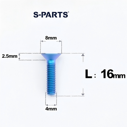M4 L8-30mm Titanium Flat Head Bolts Countersunk Bolts For Road Bike