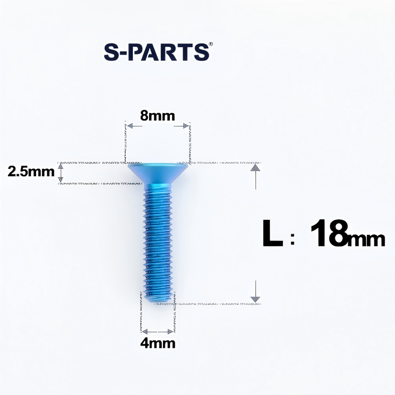 M4 L8-30mm Titanium Flat Head Bolts Countersunk Bolts For Road Bike