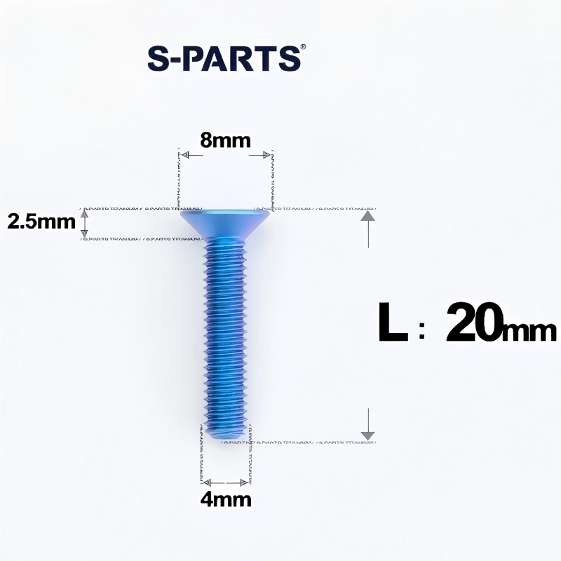 M4 L8-30mm Titanium Flat Head Bolts Countersunk Bolts For Road Bike