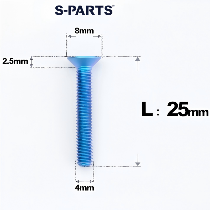 M4 L8-30mm Titanium Flat Head Bolts Countersunk Bolts For Road Bike