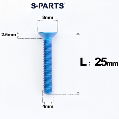M4 L8-30mm Titanium Flat Head Bolts Countersunk Bolts For Road Bike