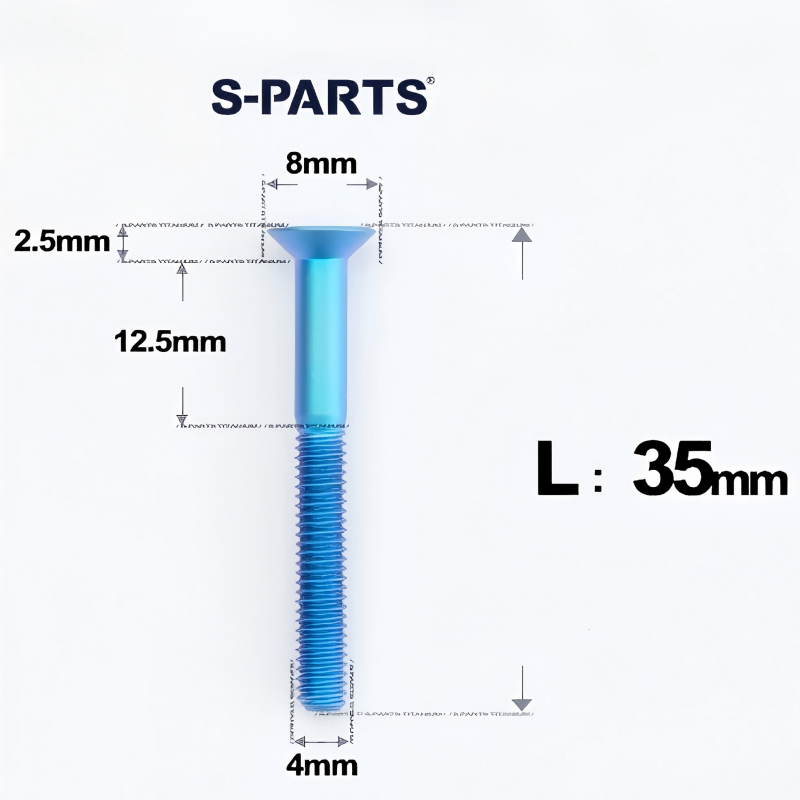 M4 35/40/45/50mm Titanium Flat Head Bolts Countersunk Bolts For Road Bike