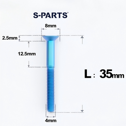 M4 35/40/45/50mm Titanium Flat Head Bolts Countersunk Bolts For Road Bike
