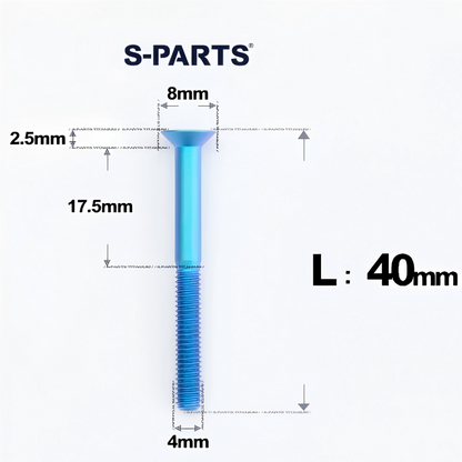 M4 35/40/45/50mm Titanium Flat Head Bolts Countersunk Bolts For Road Bike
