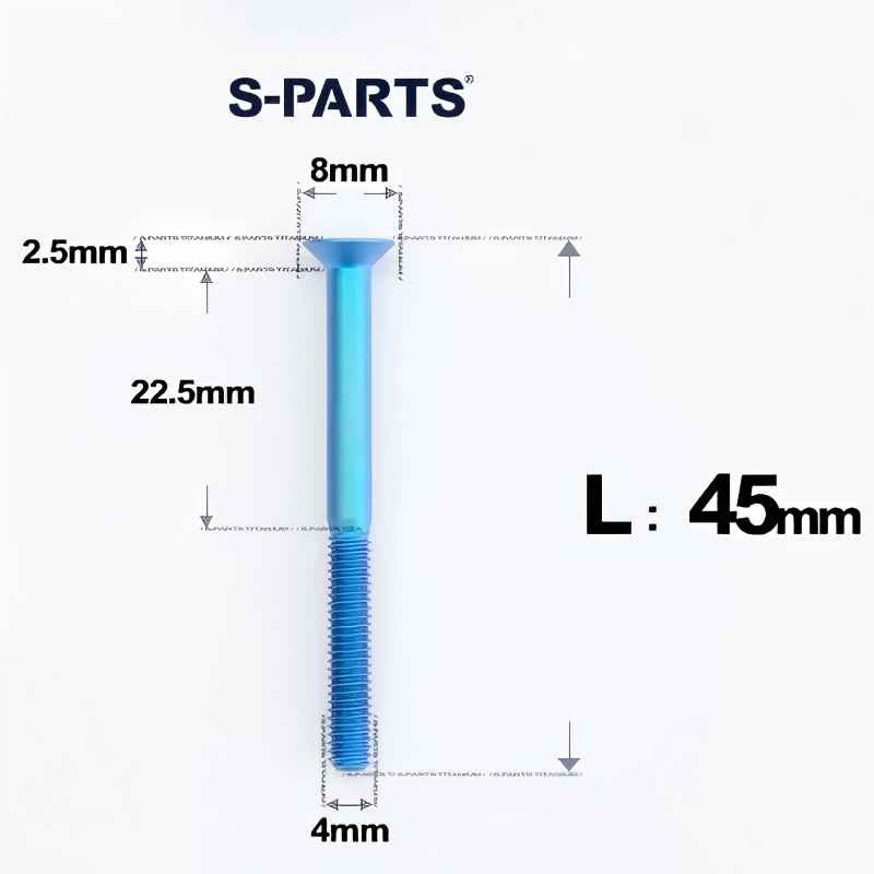 M4 35/40/45/50mm Titanium Flat Head Bolts Countersunk Bolts For Road Bike
