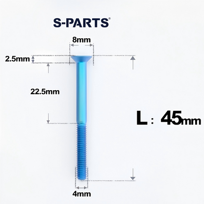 M4 35/40/45/50mm Titanium Flat Head Bolts Countersunk Bolts For Road Bike