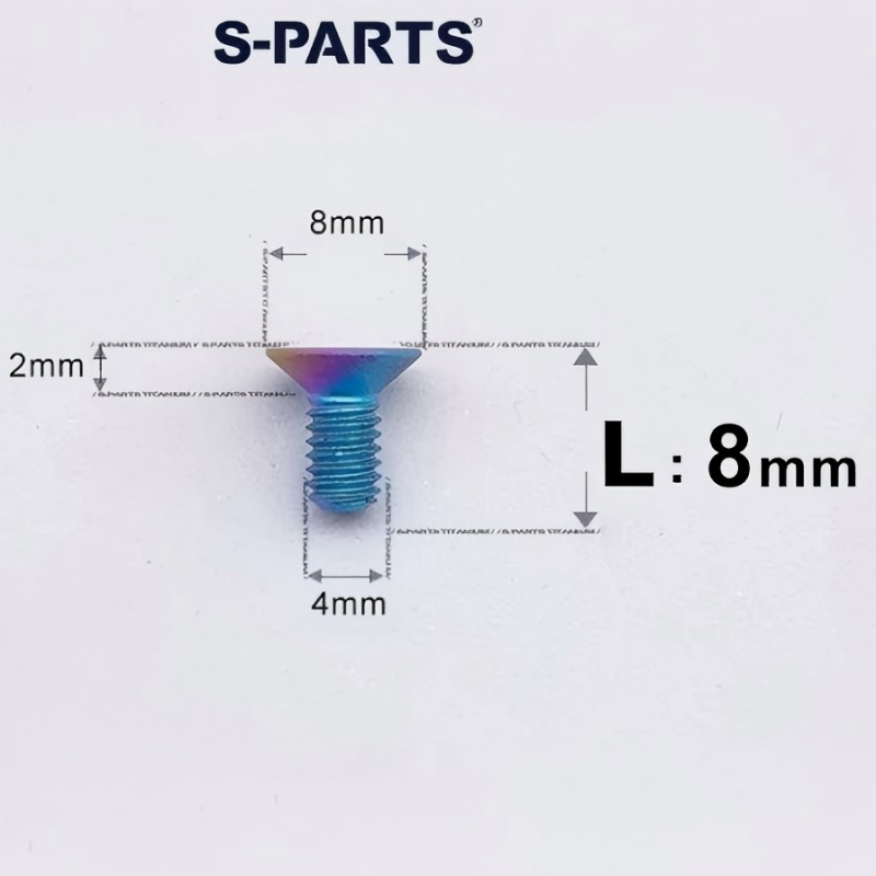 M4 L8-30mm Titanium Flat Head Bolts Countersunk Bolts For Road Bike