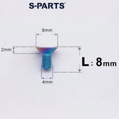M4 L8-30mm Titanium Flat Head Bolts Countersunk Bolts For Road Bike