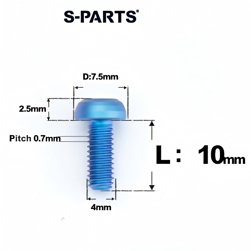 M4 X 6/8/10/12/25MM Button Head Cap Bolts Titanium Bolt For Road Bike
