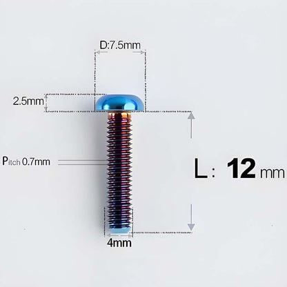M4 X 6/8/10/12/25MM Button Head Cap Bolts Titanium Bolt For Road Bike