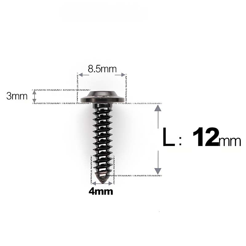 M4 X L12 - 30mm Titanium Screws For E-bike And Motorcycle Body Panels - HD8.5