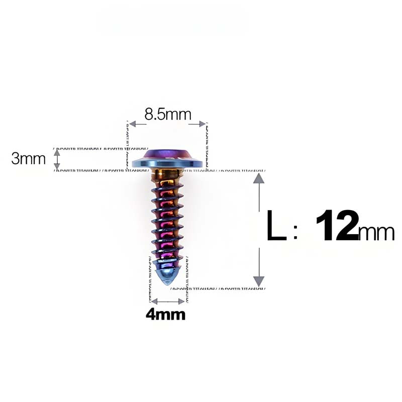 M4 X L12 - 30mm Titanium Screws For E-bike And Motorcycle Body Panels - HD8.5