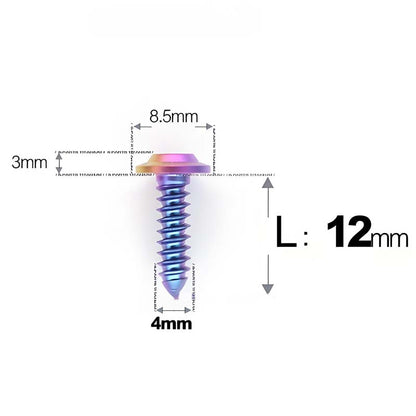 M4 X L12 - 30mm Titanium Screws For E-bike And Motorcycle Body Panels - HD8.5