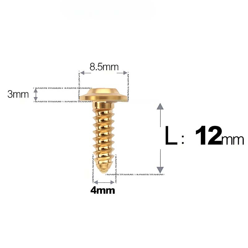 M4 X L12 - 30mm Titanium Screws For E-bike And Motorcycle Body Panels - HD8.5