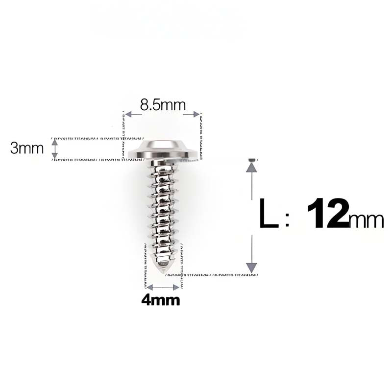 M4 X L12 - 30mm Titanium Screws For E-bike And Motorcycle Body Panels - HD8.5