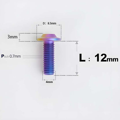 M4 X 6/10/20/30 Button Head Bolts For Electric Motorcycle - Titanium