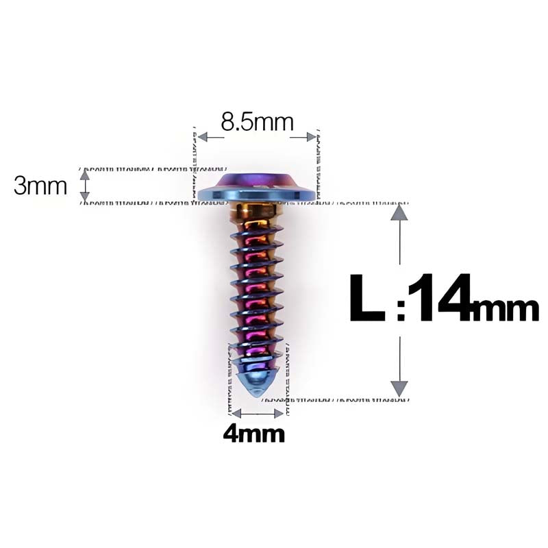 M4 X L12 - 30mm Titanium Screws For E-bike And Motorcycle Body Panels - HD8.5
