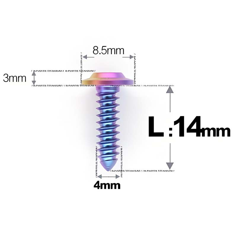 M4 X L12 - 30mm Titanium Screws For E-bike And Motorcycle Body Panels - HD8.5