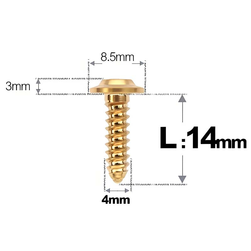 M4 X L12 - 30mm Titanium Screws For E-bike And Motorcycle Body Panels - HD8.5
