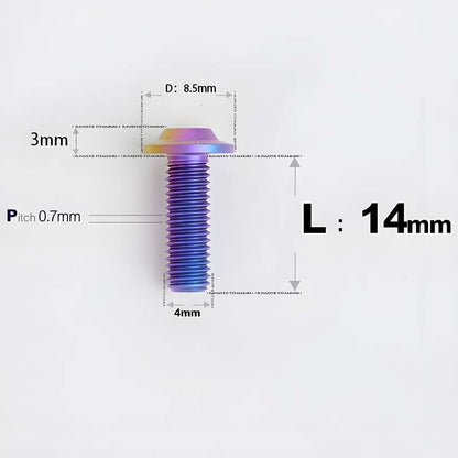 M4 X 6/10/20/30 Button Head Bolts For Electric Motorcycle - Titanium