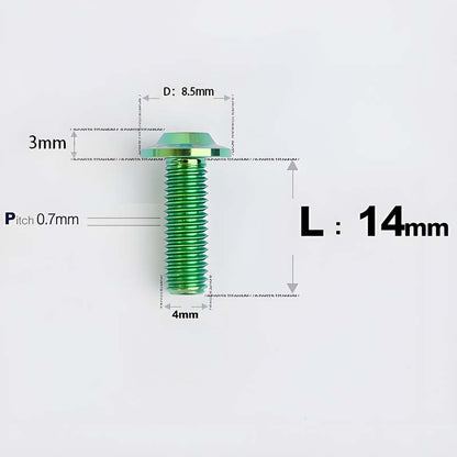 M4 X 6/10/20/30 Button Head Bolts For Electric Motorcycle - Titanium