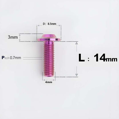 M4 X 6/10/20/30 Button Head Bolts For Electric Motorcycle - Titanium